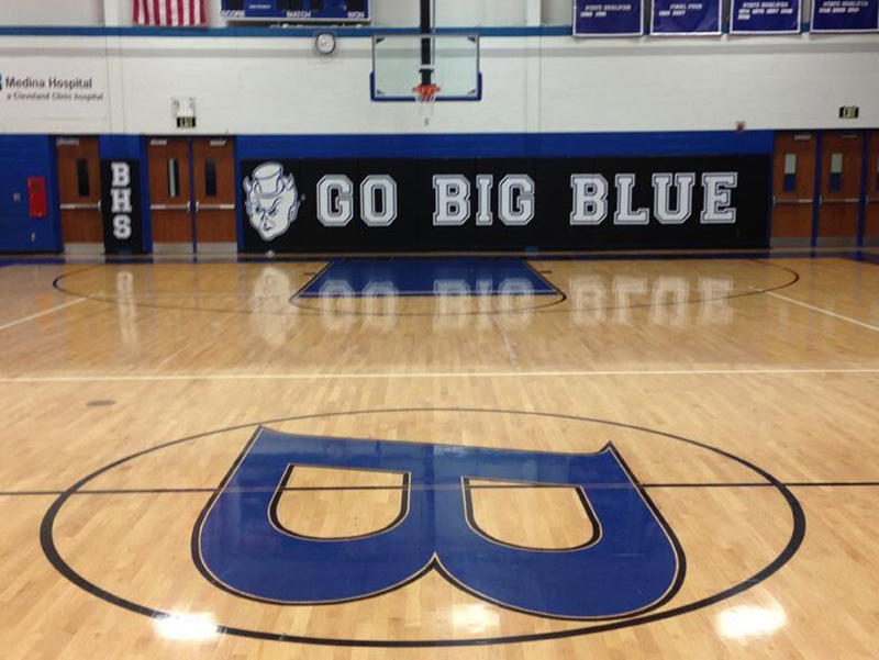 View of Gymnasium With Custom Wall Padding With Graphics